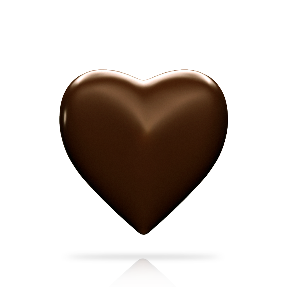 Cuore cioccolato San Valentino fondente